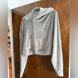 SKIMS velour zip up